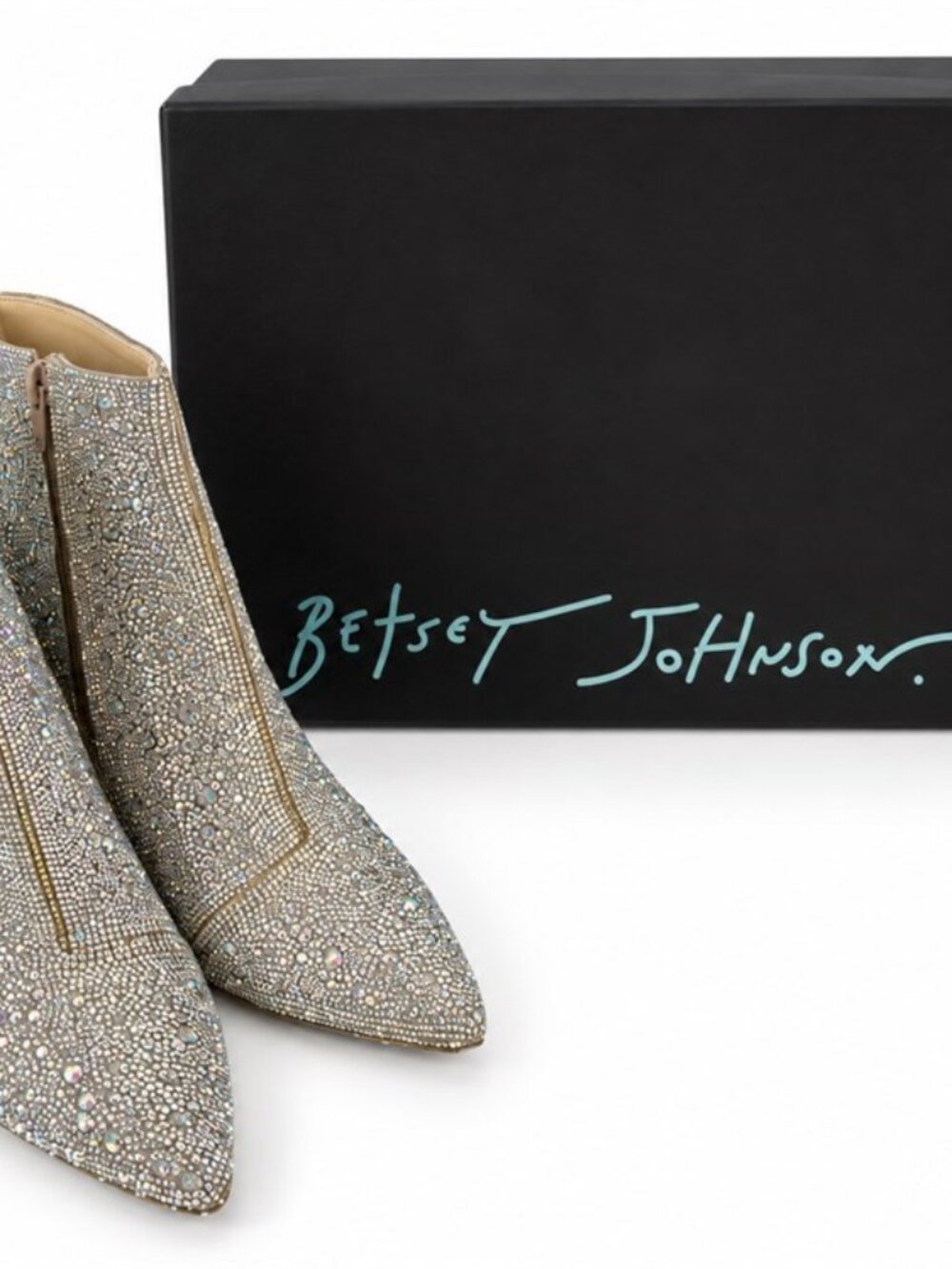 BETSEY JOHNSON Rhinestone Ankle Glam Boots - Party, Wedding, Holiday